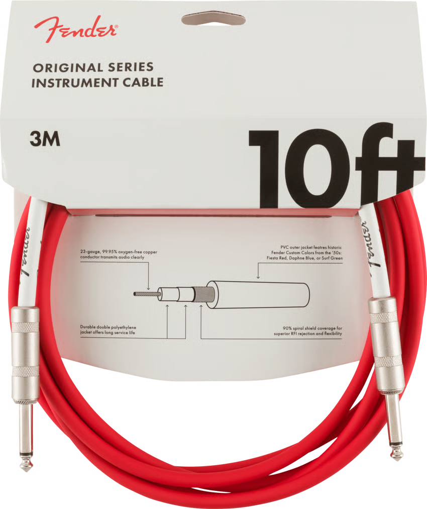 Fender Original Series Cable Straight to Straight Fiesta Red - 3m