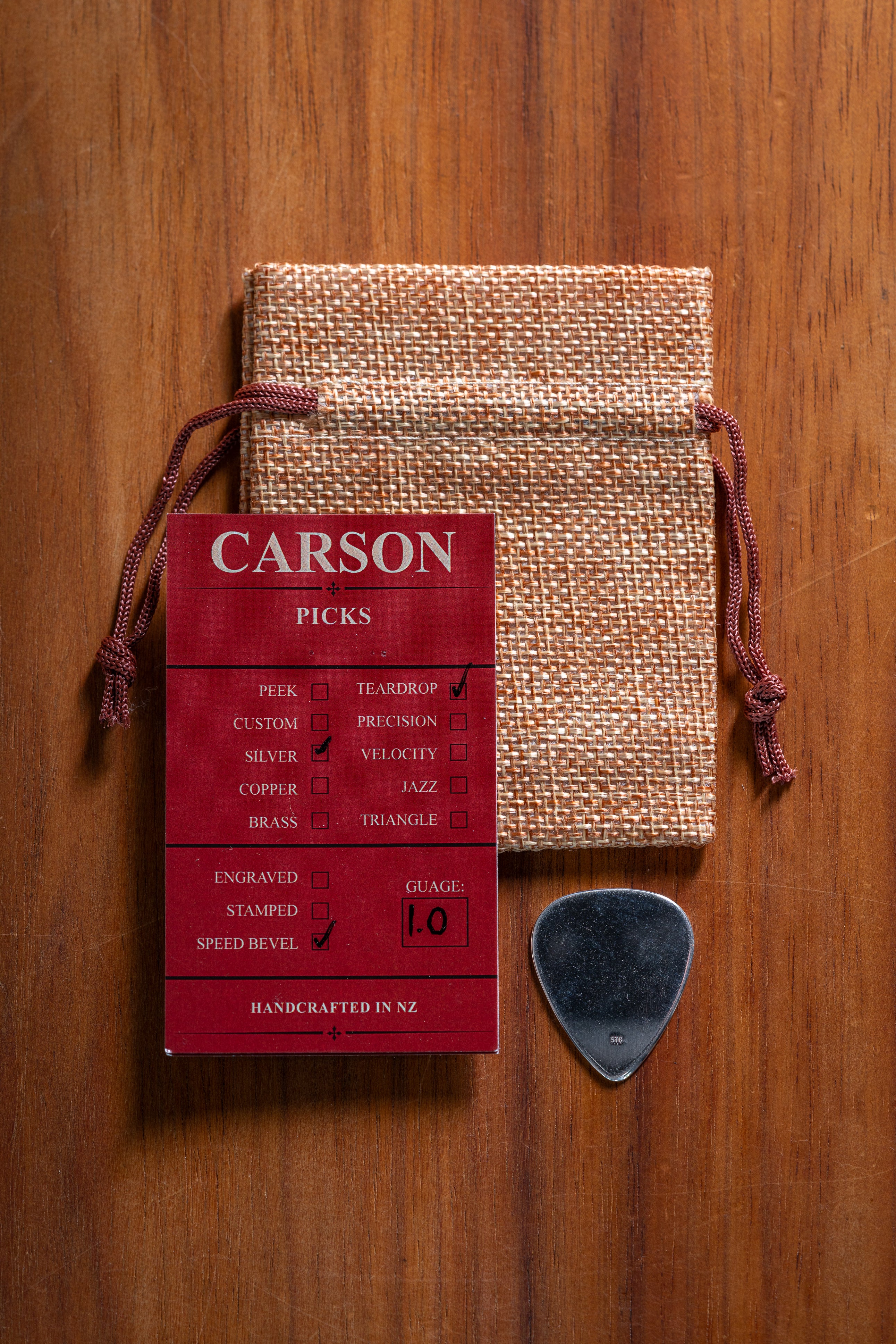 Carson Premium Pick - Sterling Silver (Teardrop)
