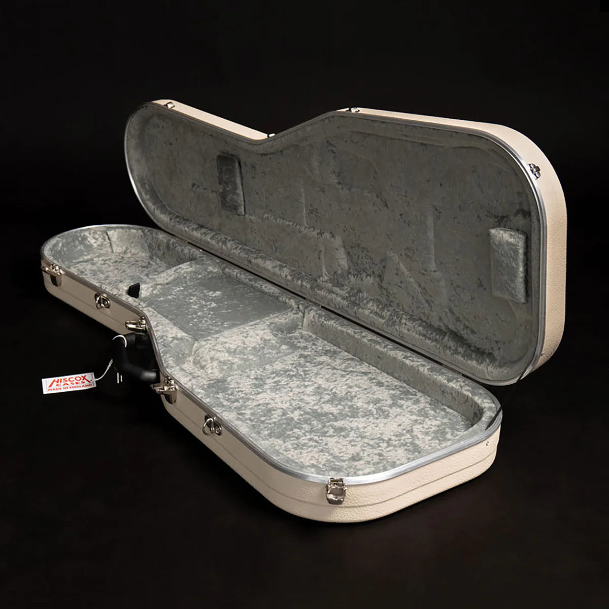 Hiscox Strat/Tele Electric Guitar Case - Ivory/Silver