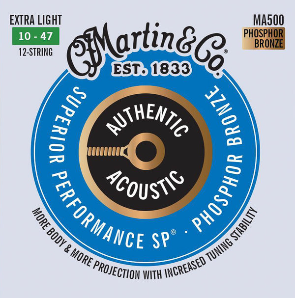 Martin Authentic Acoustic SP Phosphor Bronze 12 String Extra Light 10-47