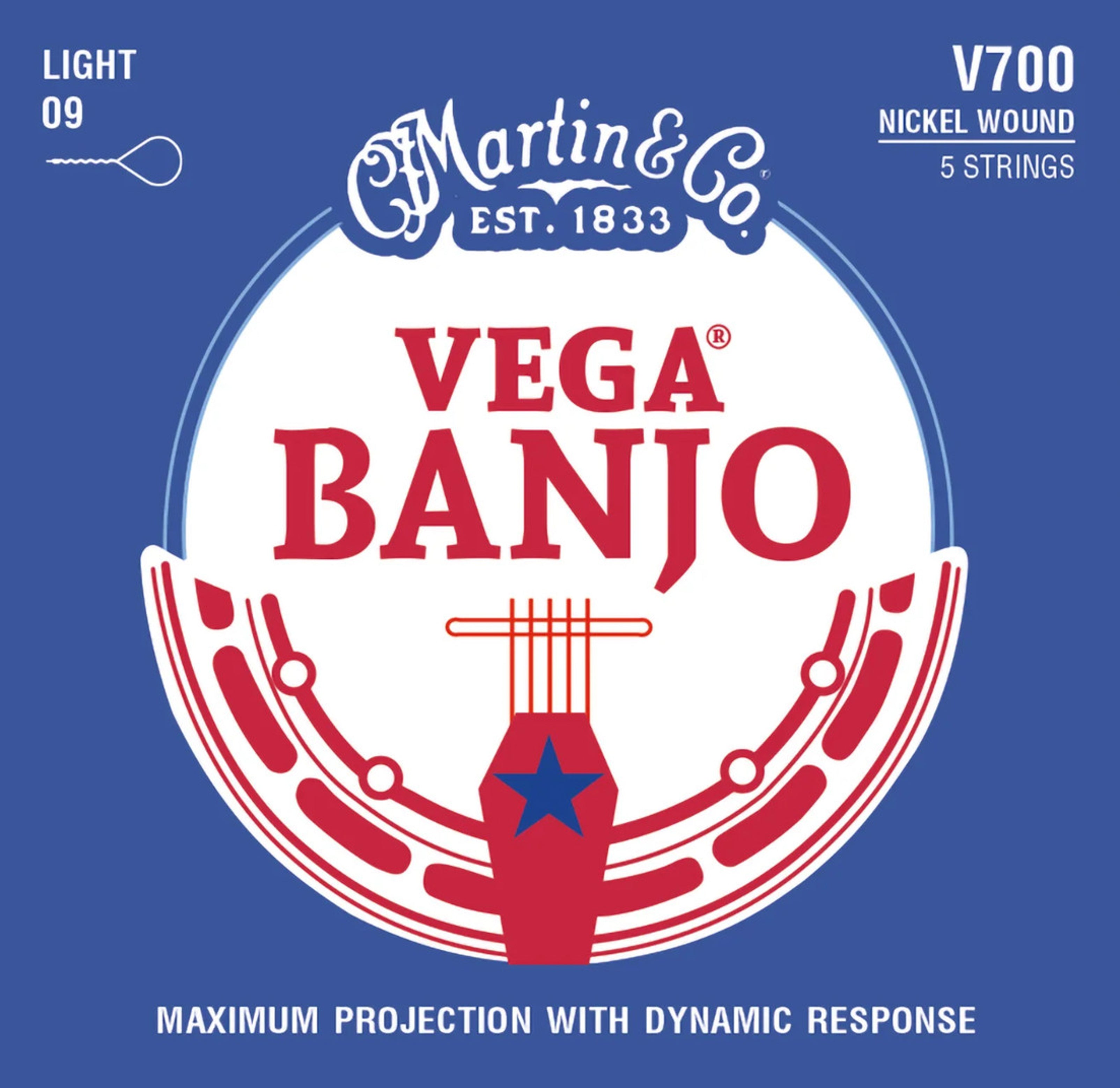 Martin Vega Nickel/Steel 5 String Banjo Strings .009-.020