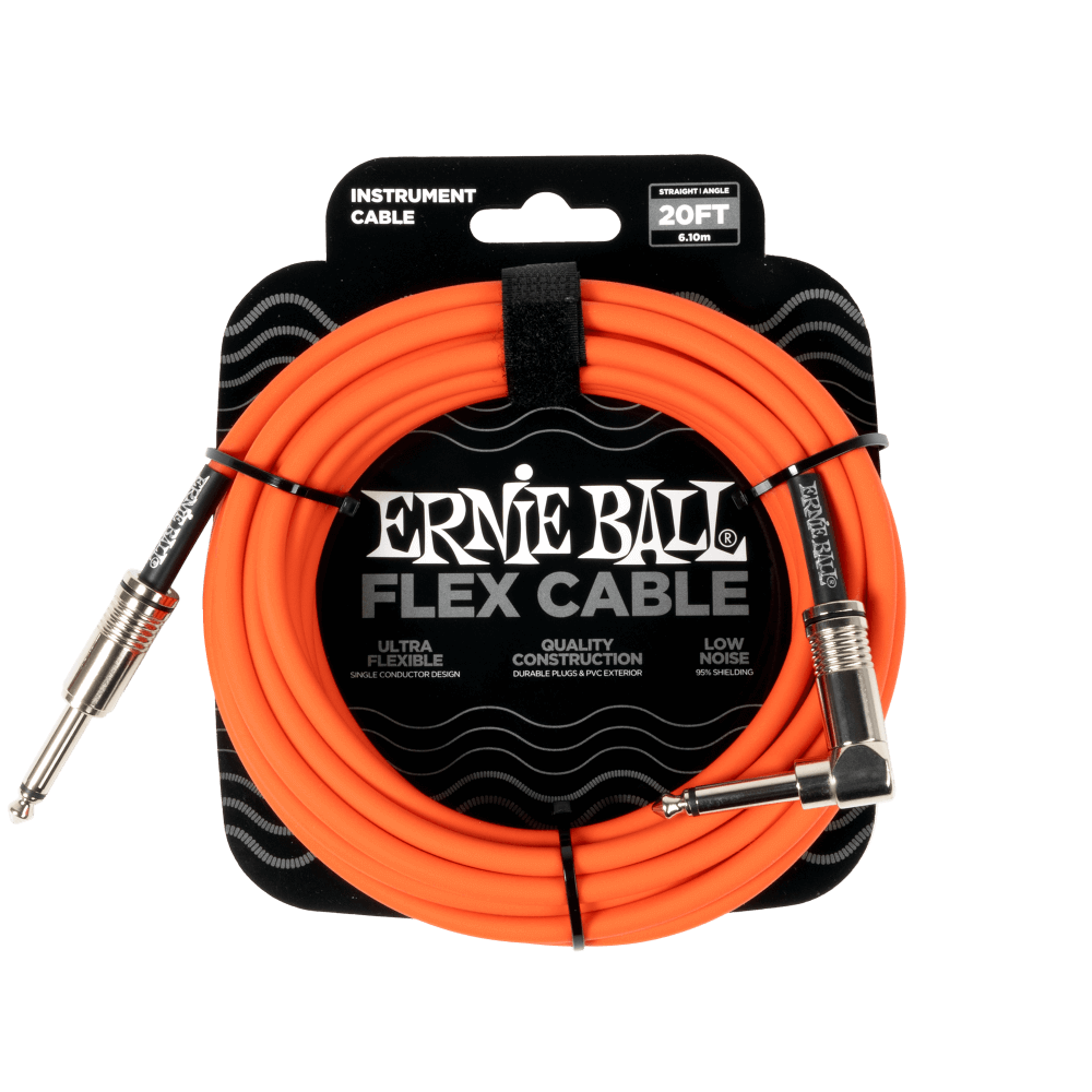 Ernie Ball Flex Instrument Cable Straight/Angle Orange - 6m