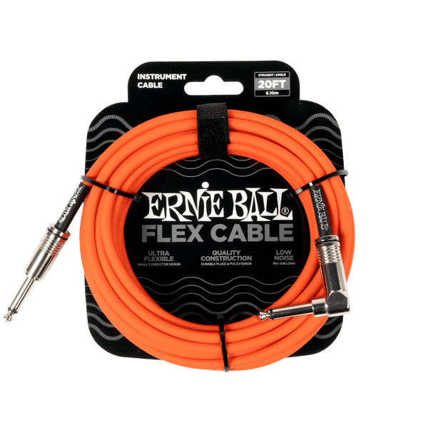 Ernie Ball Flex Instrument Cable Straight/Angle Orange - 6m