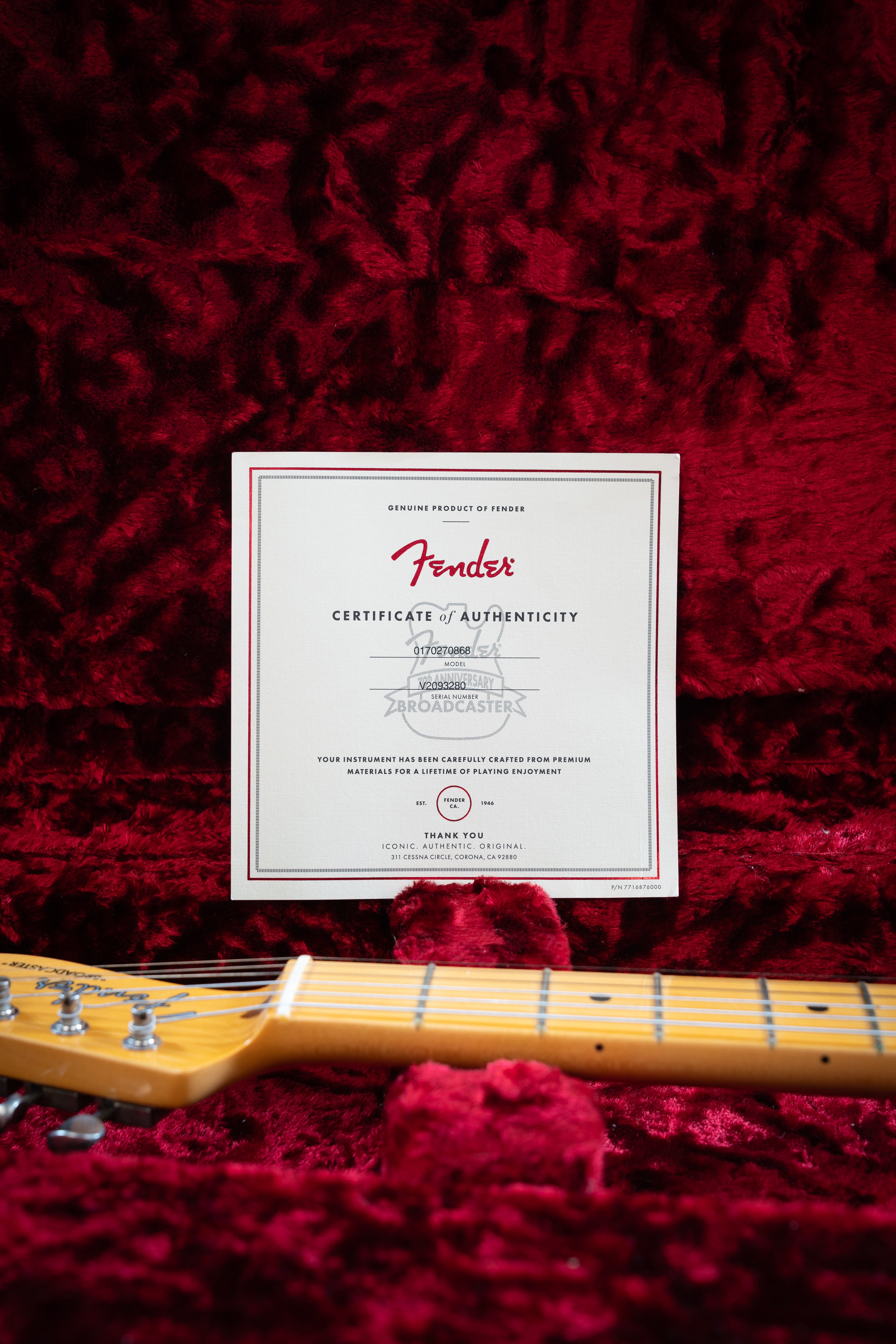 2020 Fender Broadcaster 70th Anniversary NOS