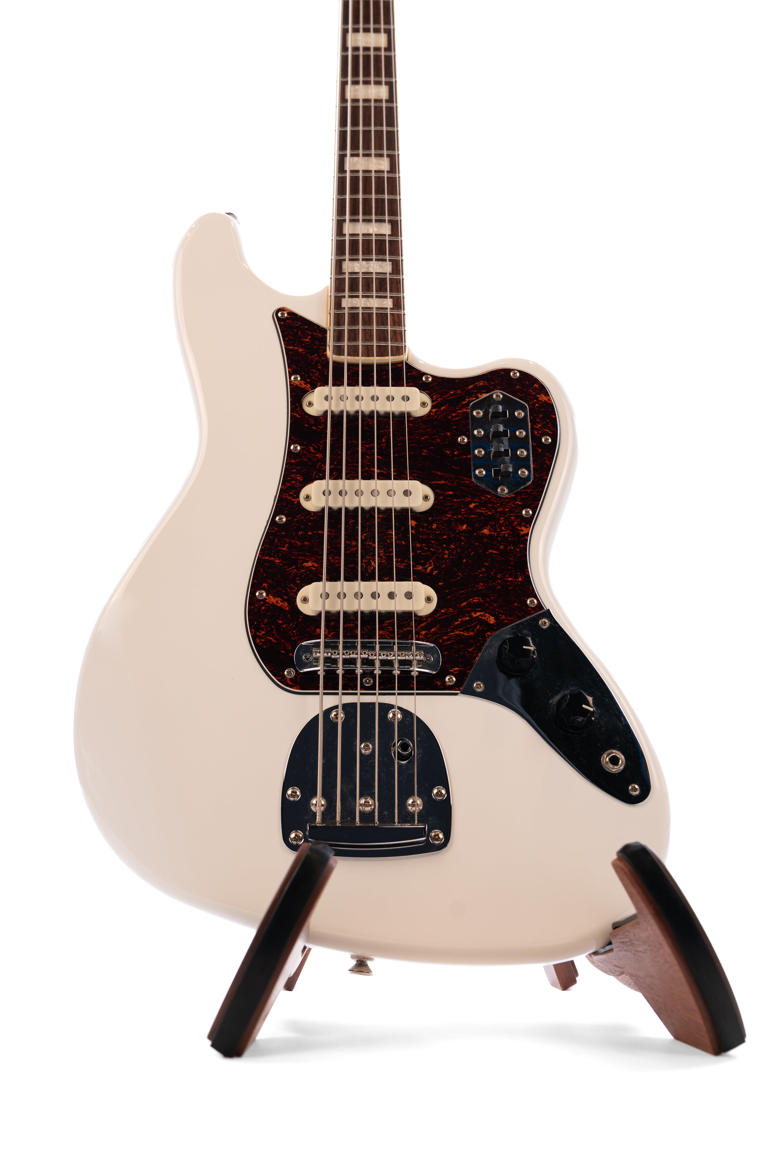 2014 Squier Vintage Modified Bass VI in Olympic White