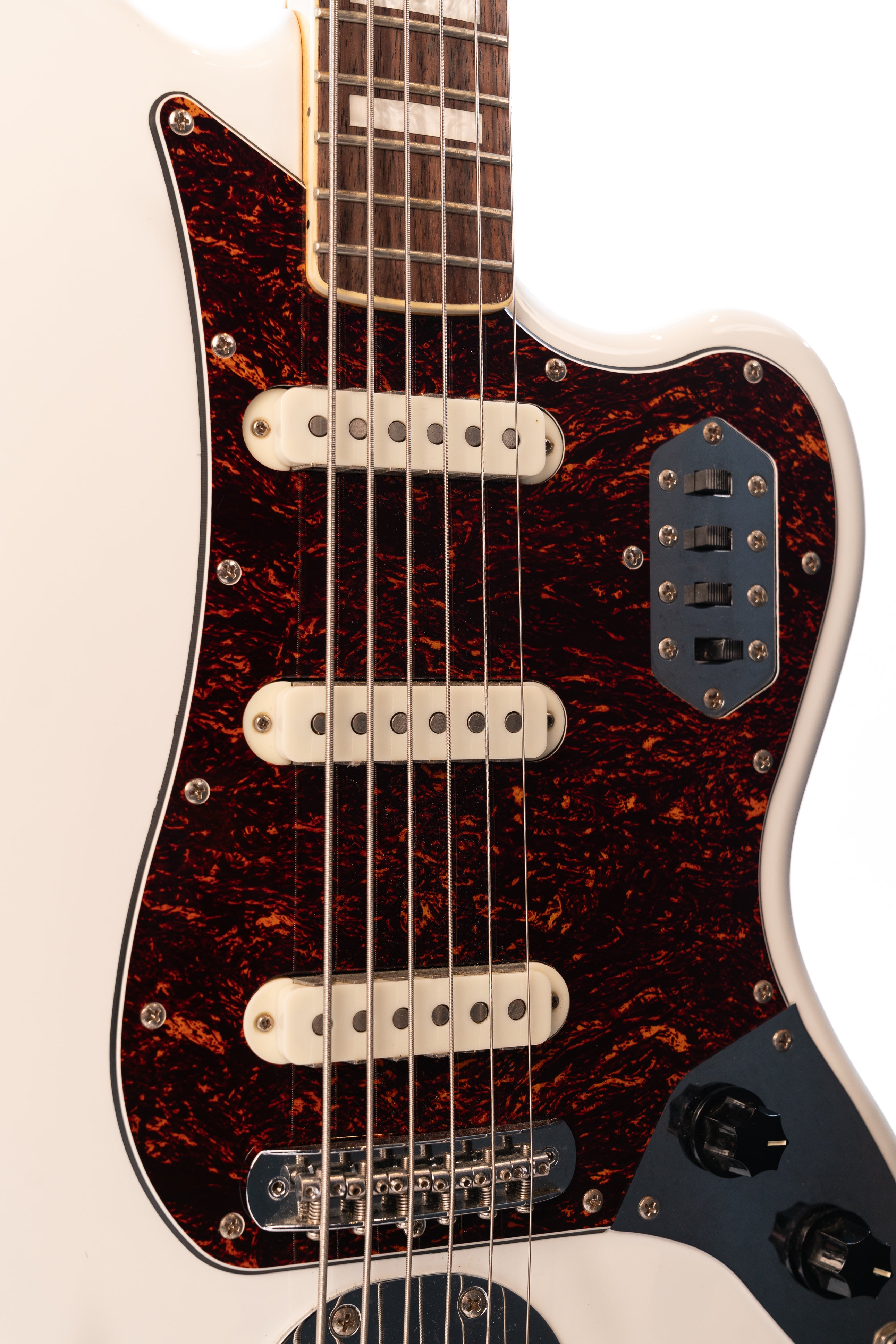 2014 Squier Vintage Modified Bass VI in Olympic White