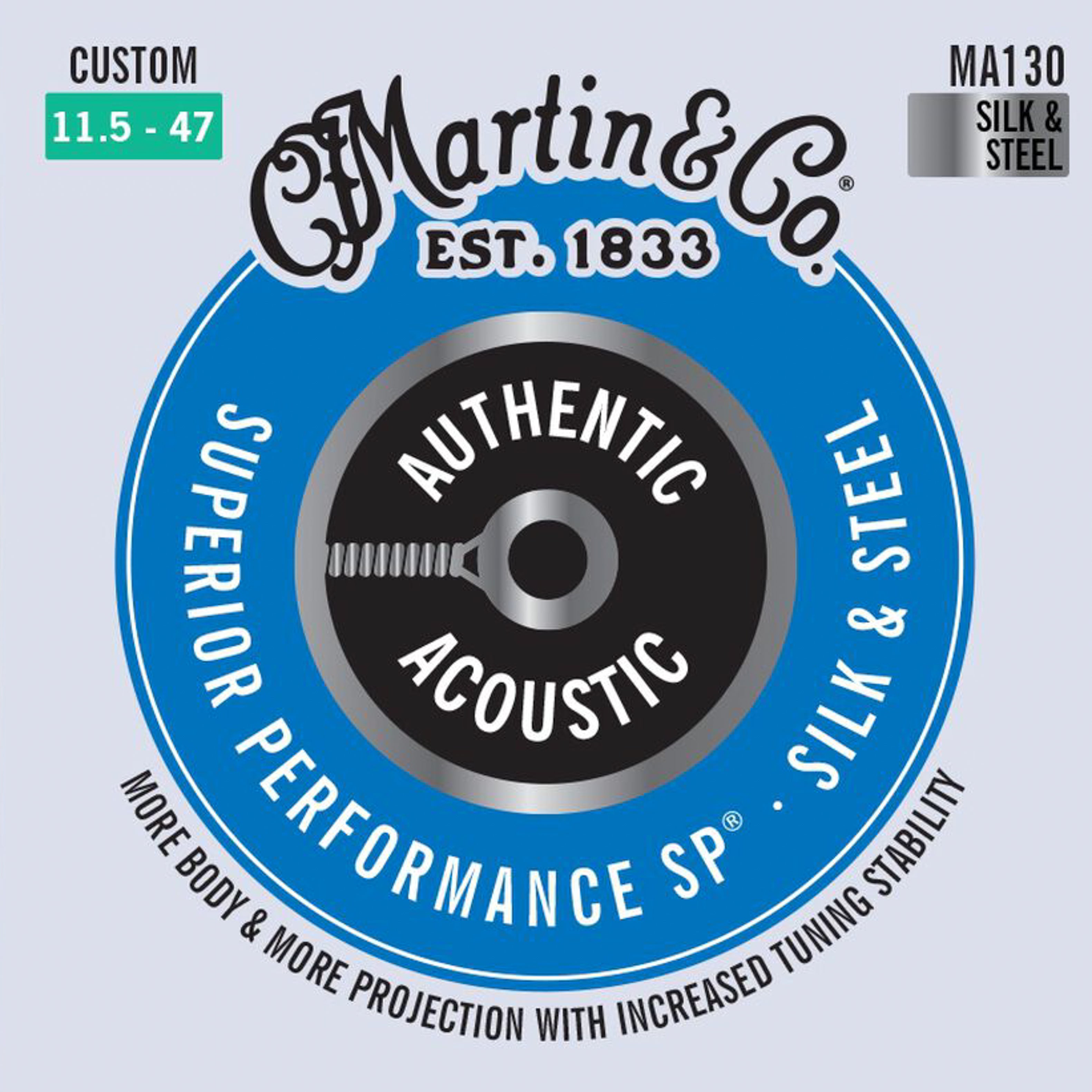 Authentic Acoustic SP® Guitar Strings Silk & Steel 11.5-47