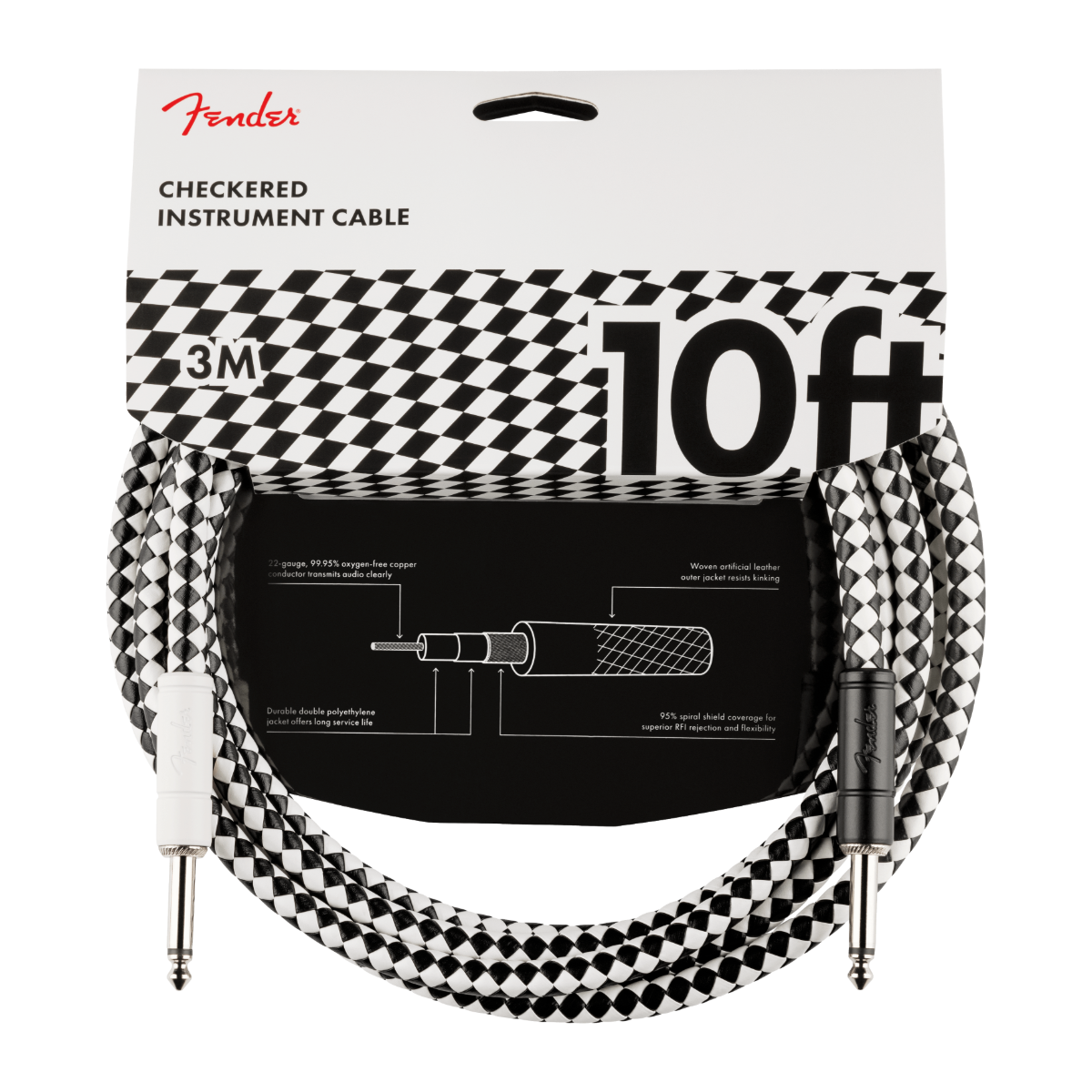 Fender Professional Series Checkerboard Cable Straight to Straight - 3m
