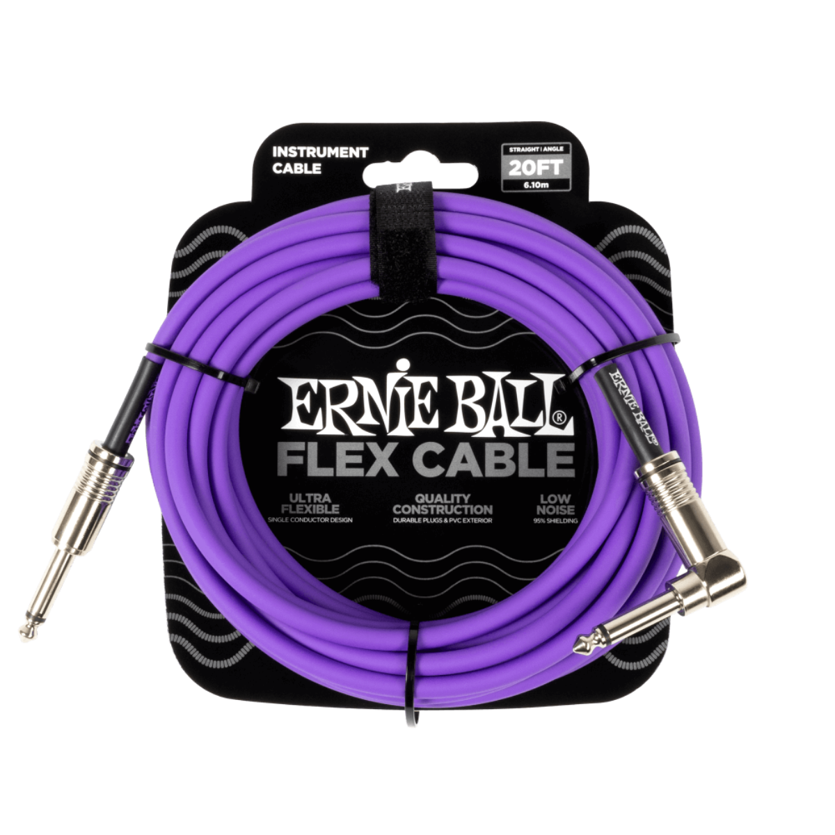 Ernie Ball Flex Instrument Cable Straight/Angle Purple - 6m