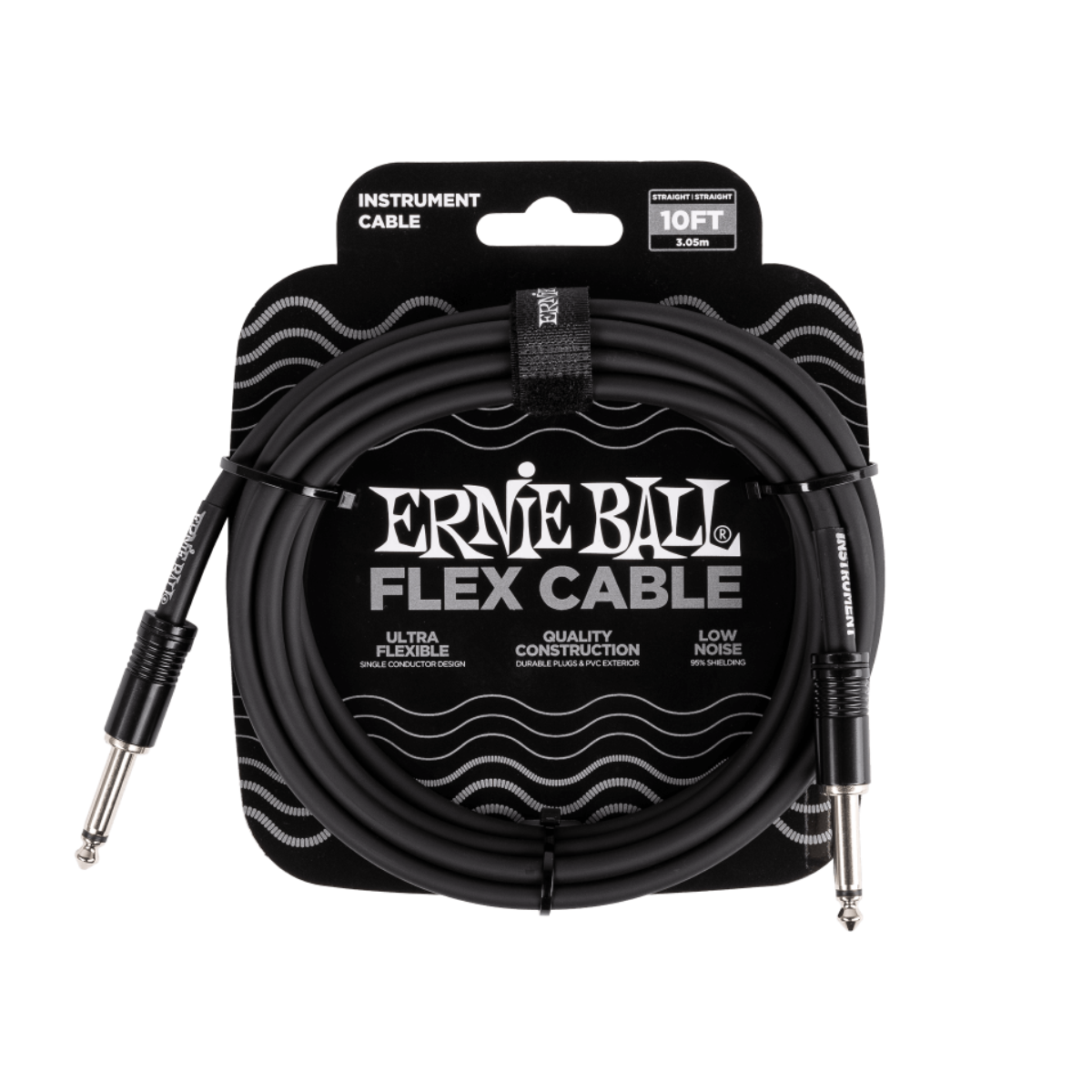Ernie Ball Flex Instrument Cable Straight/Straight Black - 3m