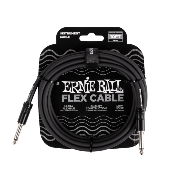 Ernie Ball Flex Instrument Cable Straight/Straight Black - 3m
