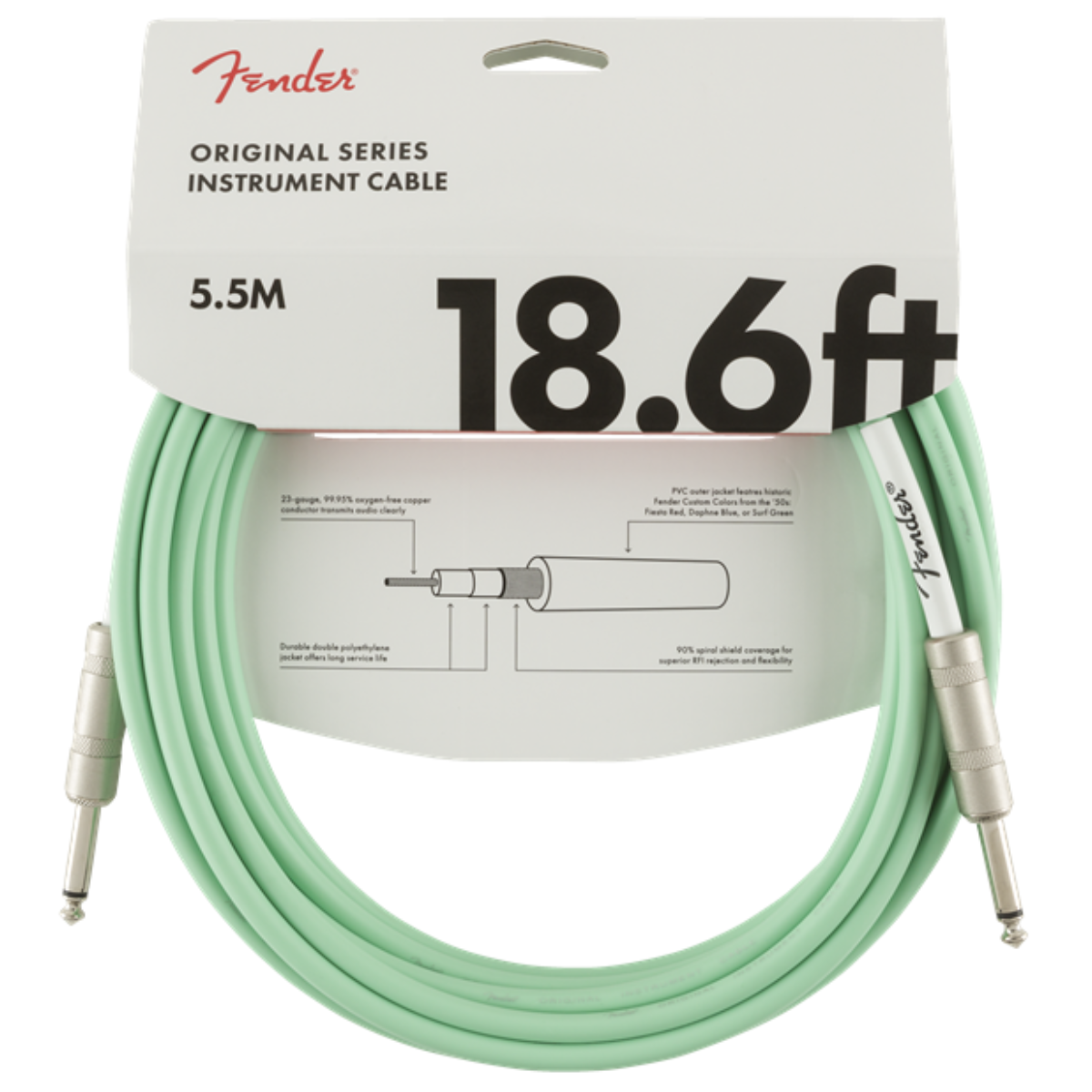 Fender Original Series Cable Straight to Straight Surf Green - 5.5m