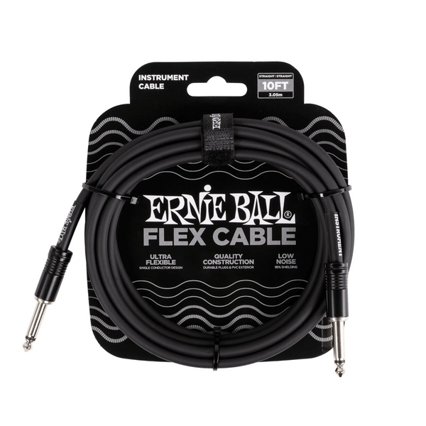 Ernie Ball Flex Instrument Cable Straight/Straight Black - 3m