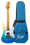 Flight Pathfinder Tenor Electric - Trans Blue Ukulele