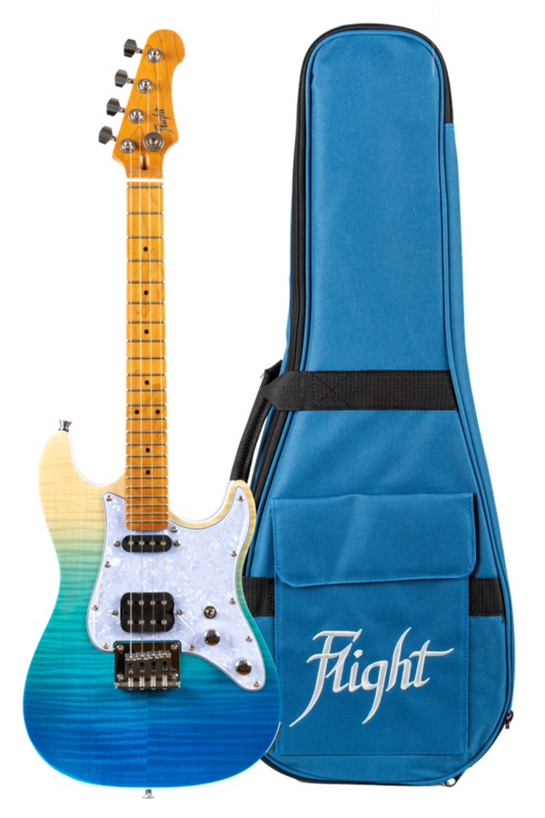 Flight Pathfinder Tenor Electric - Trans Blue Ukulele