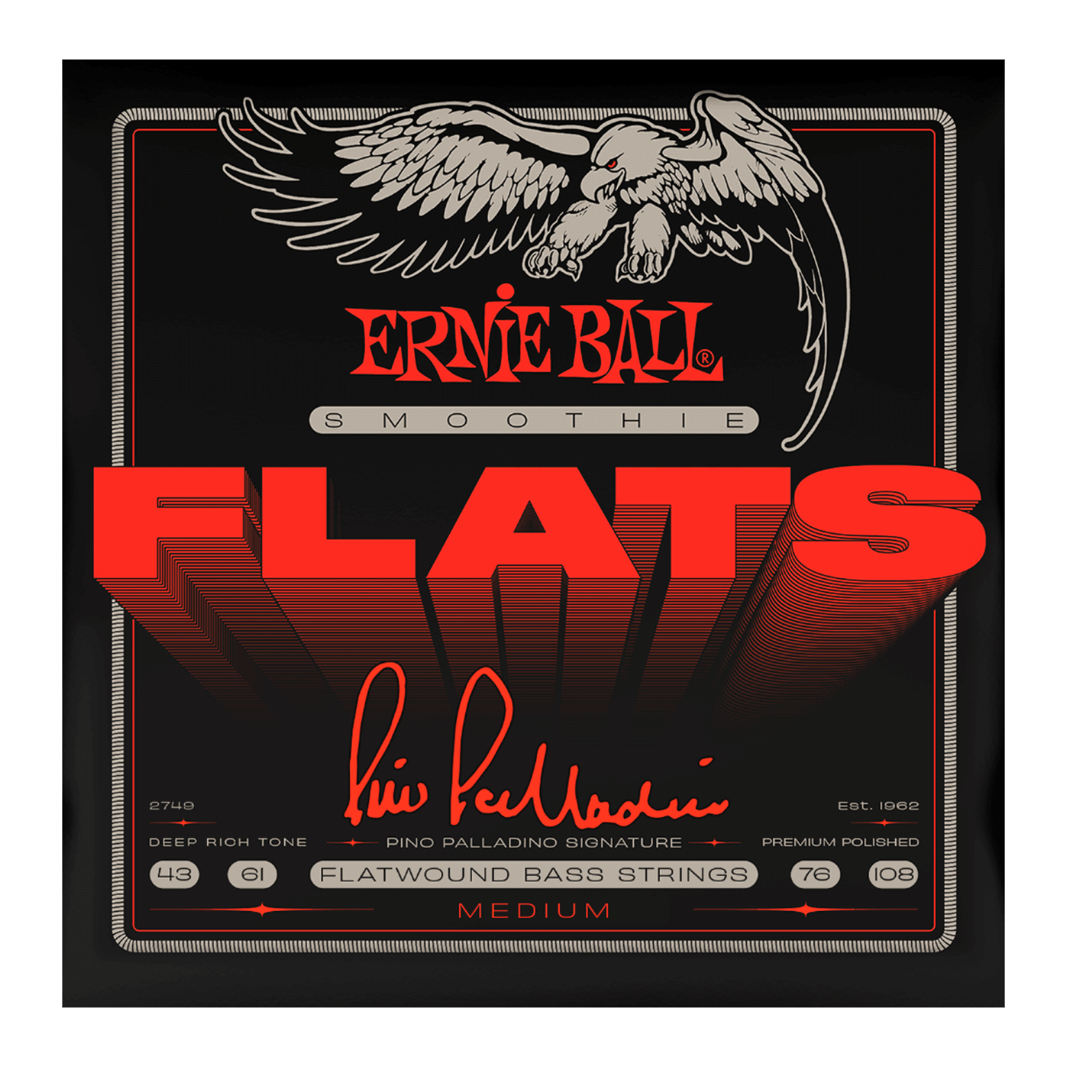 Ernie Ball Pino Palladino Signature Smoothie Flats Bass Strings 43-108