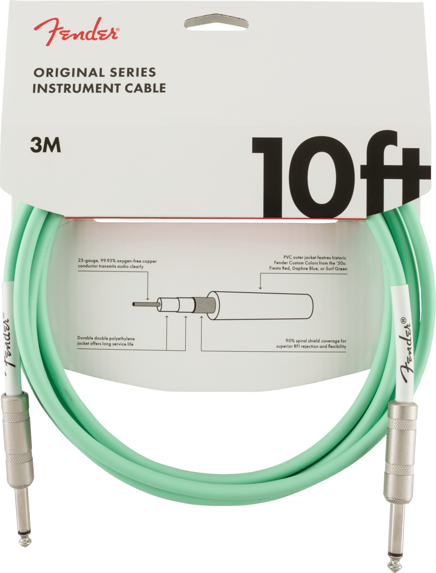 Fender Original Series Cable Straight to Straight Surf Green - 3m
