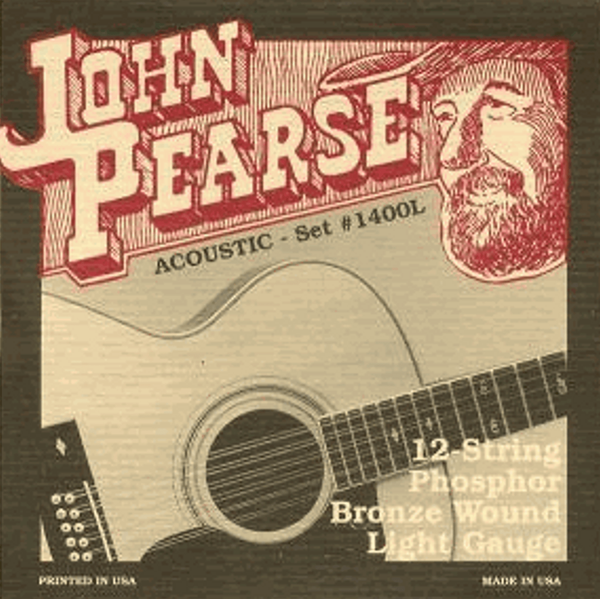 John Pearse - Phosphor Bronze 12 String / Acoustic Guitar Strings Light Gauge #1400L