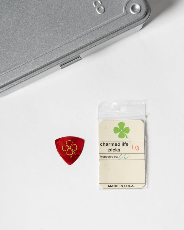 Charmed Life / Cabernet Red Casein Guitar Pick - Triangle