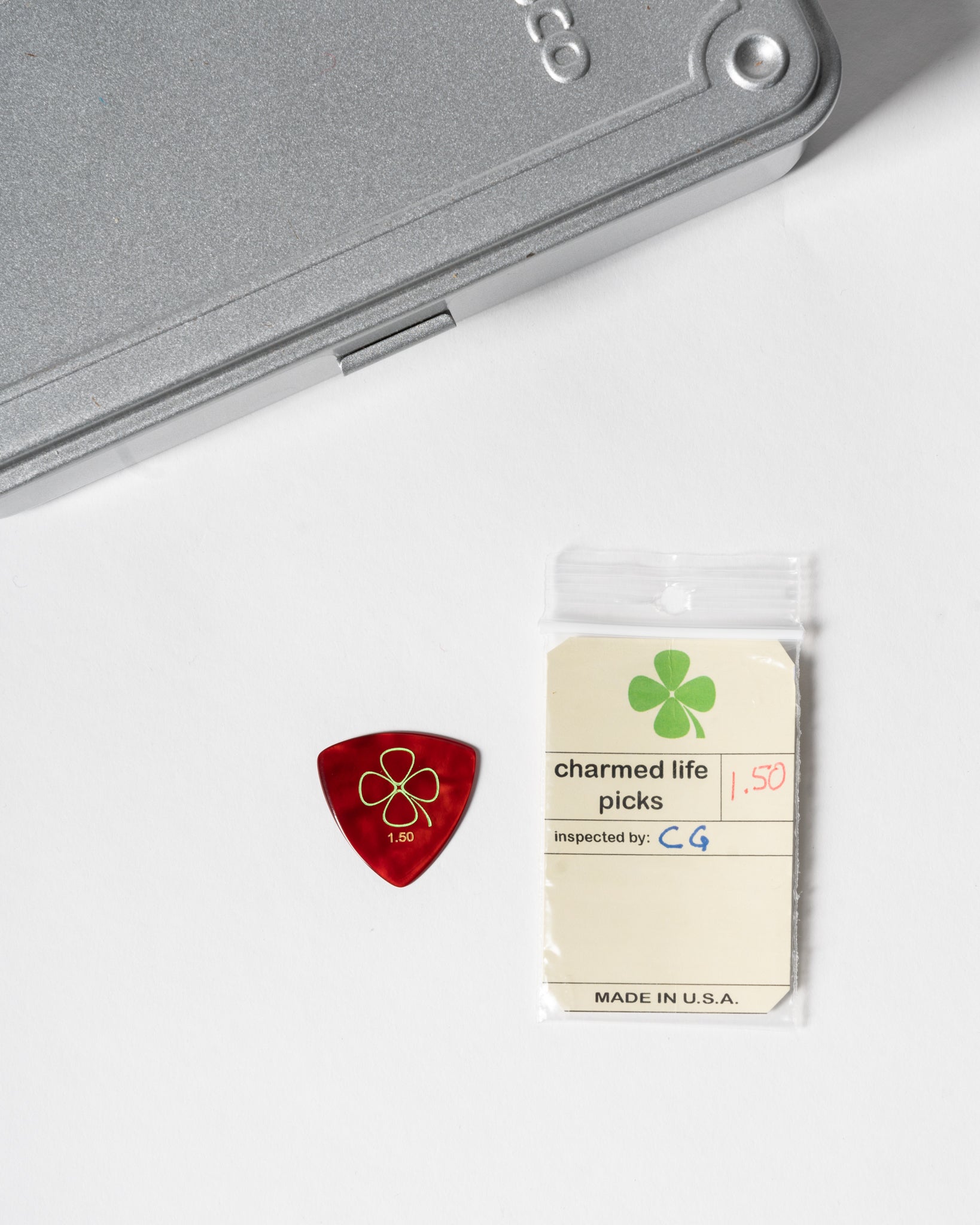 Charmed Life / Cabernet Red Casein Guitar Pick - Triangle